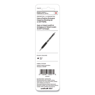 uniball® Refill for uni-ball Signo Gel 207 Pens, Medium Point, 0.7 mm, Black Ink, 2/Pack (UBC70207PP)