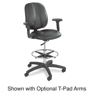 Safco® Apprentice II Extended-Height Chair, 32" Seat Height, Supports up to 250 lbs., Black Seat/Black Back, Black Base (SAF7084BL)