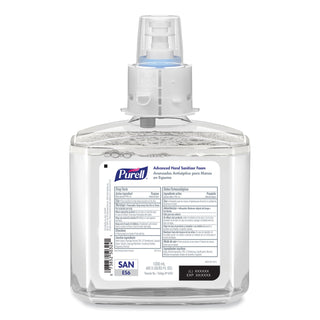 PURELL® Healthcare Advanced Hand Sanitizer Foam, 1200 mL, Clean Scent, For ES6 Dispensers, 2/Carton (GOJ645302)