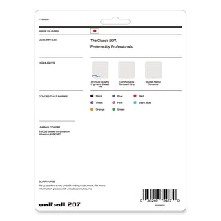 uniball® Signo 207 Retractable Gel Pen, Medium 0.7mm, Assorted Ink/Barrel, 8/Set (UBC1739929)