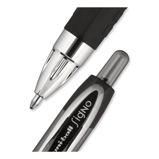 uniball® Signo 207 Retractable Gel Pen, 1mm, Black Ink, Translucent Black Barrel, Dozen (UBC1790895)