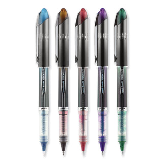 uniball® VISION ELITE BLX Stick Roller Ball Pen, Micro 0.5mm, Assorted Ink/Barrel, 5/Pack (UBC1832410)