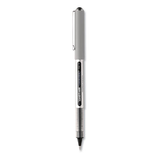 uniball® VISION Stick Roller Ball Pen, Fine 0.7mm, Black Ink, Silver Barrel, 36/Pack (UBC1921066)