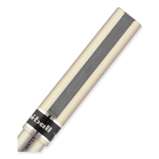 uniball® Deluxe Stick Roller Ball Pen, Fine 0.7mm, Black Ink, Champagne Barrel, Dozen (UBC60052)