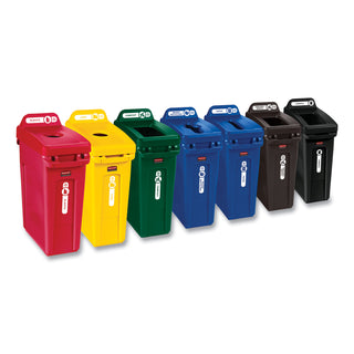 Rubbermaid® Commercial Slim Jim with Venting Channels, 23 gal, Plastic, Black (RCP3540-60BLA)