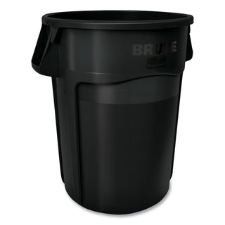 Rubbermaid® Commercial Brute Vented Trash Receptacle, Round, 44 gal, Black (RCP2643-60BLA)