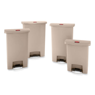 Rubbermaid® Commercial Streamline Resin Step-On Container, Front Step Style, 8 gal, Polyethylene, Beige (RCP1883456)