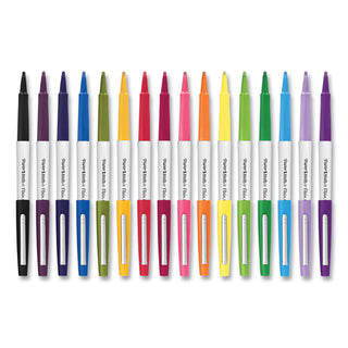 Papermate® Flair Felt Tip Porous Point Pen, Stick, Bold 1.2 mm, Assorted Ink Colors, White Pearl Barrel, 16/Pack (PAP2125413)