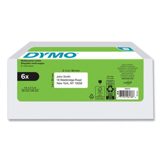 DYMO® LW Multipurpose Labels, 1" x 2.13", White, 500/Roll, 6 Rolls/Pack (DYM2050764)