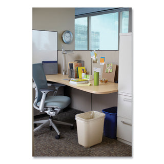 Rubbermaid® Commercial Fiberglass Wastebasket, 7 gal, Fiberglass, Beige (2543BG)