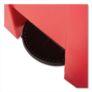 Rubbermaid® Commercial Indoor Utility Step-On Waste Container, 18 gal, Plastic, Red (6145RD)