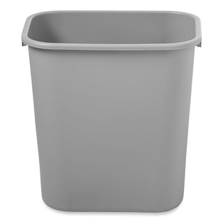 Rubbermaid® Commercial Deskside Plastic Wastebasket, 7 gal, Plastic, Gray (2956GY)