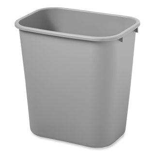 Rubbermaid® Commercial Deskside Plastic Wastebasket, 7 gal, Plastic, Gray (2956GY)