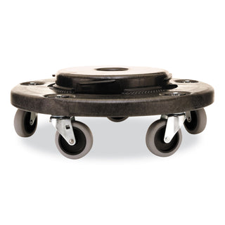 Rubbermaid® Commercial Brute Quiet Dolly, 250 lb Capacity, 18.25" Diameter x 6.63"h, Black (RCP264043BLA)