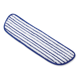 Rubbermaid® Commercial Microfiber Finish Pad, 18 x 5.5, Blue/White, 6/Box (RCPQ800WHI)