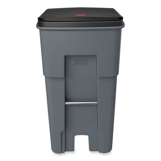 Rubbermaid® Commercial Brute Roll-Out Heavy-Duty Container, 65 gal, Polyethylene, Gray (RCP9W21GRA)