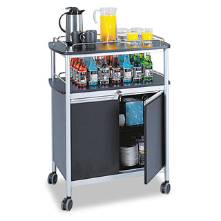 Safco® Mobile Beverage Cart, 33.5w x 21.75d x 43h, Black (SAF8964BL)