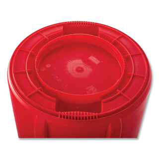 Rubbermaid® Commercial Vented Round Brute Container, 32 gal, Plastic, Red (2632RD)