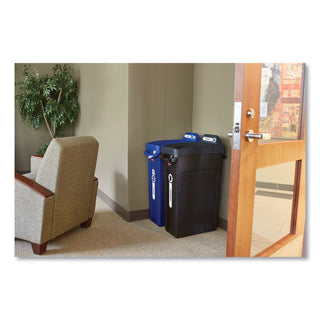 Rubbermaid® Commercial Slim Jim Recycling Container w/Venting Channels, Plastic, 23 gal, Blue (RUB354007BE)