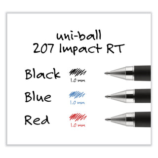 uniball® 207 Impact Retractable Gel Pen, Bold 1mm, Black Ink, Black Barrel (UBC65870)