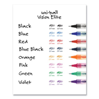 uniball® VISION ELITE Stick Roller Ball Pen, Super-Fine 0.5mm, Blue Ink, Blue Barrel (UBC69021)