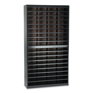 Safco® Steel/Fiberboard E-Z Stor Sorter, 72 Sections, 37 1/2 x 12 3/4 x 71, Black (SAF9241BLR)
