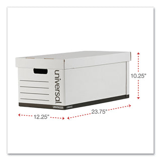 Universal® Medium-Duty Easy Assembly Storage Box, Letter Files, White, 12/Carton (UNV95220)