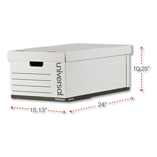 Universal® Medium-Duty Easy Assembly Storage Box, Legal Files, White, 12/Carton (UNV95221)
