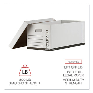 Universal® Medium-Duty Easy Assembly Storage Box, Letter Files, White, 12/Carton (UNV95220)