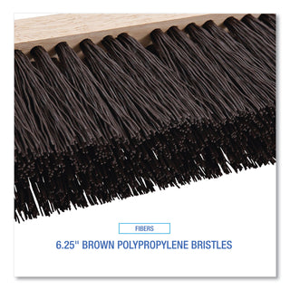 Boardwalk® Street Broom Head, 6.25" Brown Polypropylene Bristles, 16" Brush (BWK73160)