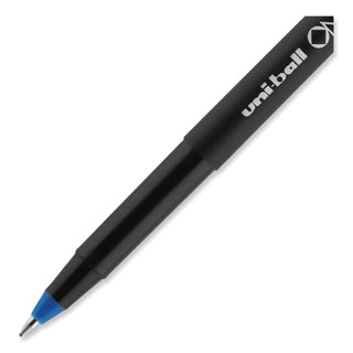 uniball® ONYX Stick Roller Ball Pen, Micro 0.5mm, Blue Ink, Black Matte Barrel, Dozen (UBC60041)