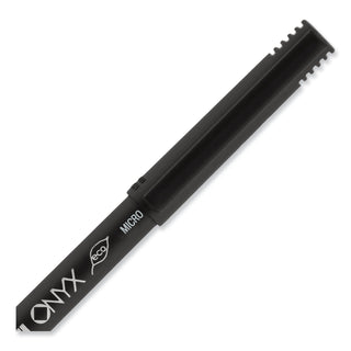 uniball® ONYX Stick Roller Ball Pen, Micro 0.5mm, Blue Ink, Black Matte Barrel, Dozen (UBC60041)