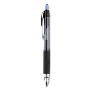 uniball® Signo 207 Retractable Gel Pen, Micro 0.5mm, Blue Ink, Smoke/Black/Blue Barrel, Dozen (UBC61256)