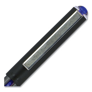 uniball® VISION Stick Roller Ball Pen, Micro 0.5mm, Blue Ink, Blue/Gray Barrel, Dozen (UBC60108)