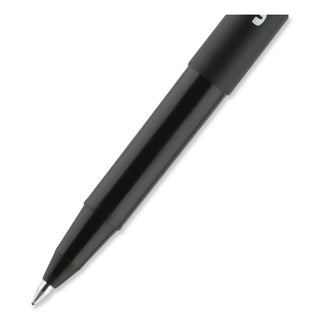 uniball® ONYX Stick Roller Ball Pen, Fine 0.7mm, Black Ink, Black Matte Barrel, Dozen (UBC60143)