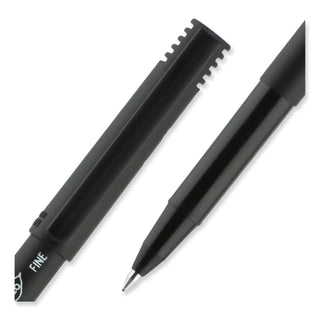 uniball® ONYX Stick Roller Ball Pen, Fine 0.7mm, Black Ink, Black Matte Barrel, Dozen (UBC60143)