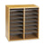 Safco® Wood/Laminate Literature/CD Sorter, 16 Section, 19 1/2 x 11 3/4 x 21, Medium Oak (SAF9422MO)