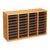 Safco® Wood/Laminate Literature Sorter, 36 Sections, 39 1/4 x 11 3/4 x 24, Medium Oak (SAF9424MO)