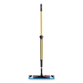 Rubbermaid® Commercial Adaptable Flat Mop Kit, 19.5 x 5.5 Blue Microfiber Head, 48" to 72" Yellow Aluminum Handle (RCP2132426)
