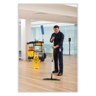 Rubbermaid® Commercial Adaptable Flat Mop Kit, 19.5 x 5.5 Blue Microfiber Head, 48" to 72" Yellow Aluminum Handle (RCP2132426)