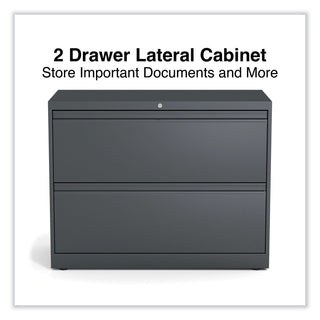 Alera® Lateral File, 2 Legal/Letter/A4/A5-Size File Drawers, Charcoal, 36" x 18" x 28" (ALEHLF3629CC)