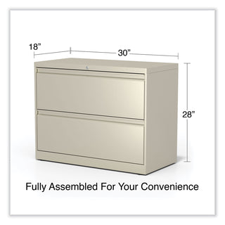 Alera® Lateral File, 2 Legal/Letter-Size File Drawers, Putty, 36" x 18" x 28" (ALEHLF3629PY)