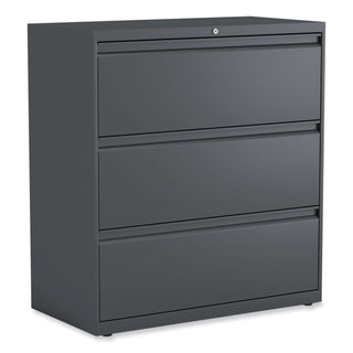 Alera® Lateral File, 3 Legal/Letter/A4/A5-Size File Drawers, Charcoal, 36" x 18" x 39.5" (ALEHLF3641CC)