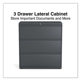 Alera® Lateral File, 3 Legal/Letter/A4/A5-Size File Drawers, Charcoal, 36" x 18" x 39.5" (ALEHLF3641CC)