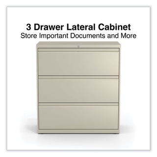 Alera® Lateral File, 3 Legal/Letter/A4/A5-Size File Drawers, Putty, 36" x 18" x 39.5" (ALEHLF3641PY)