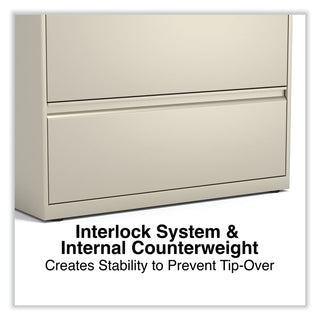 Alera® Lateral File, 3 Legal/Letter/A4/A5-Size File Drawers, Putty, 36" x 18" x 39.5" (ALEHLF3641PY)