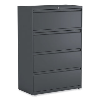 Alera® Lateral File, 4 Legal/Letter/A4/A5-Size File Drawers, Charcoal, 36" x 18" x 52.5" (ALEHLF3654CC)