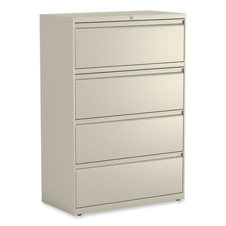 Alera® Lateral File, 4 Legal/Letter-Size File Drawers, Putty, 36" x 18" x 52.5" (ALEHLF3654PY)