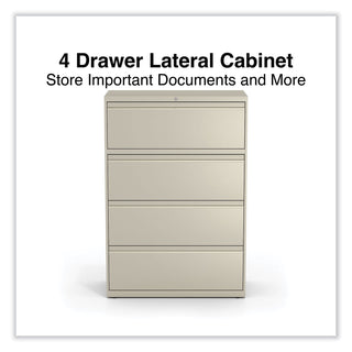 Alera® Lateral File, 4 Legal/Letter-Size File Drawers, Putty, 36" x 18" x 52.5" (ALEHLF3654PY)