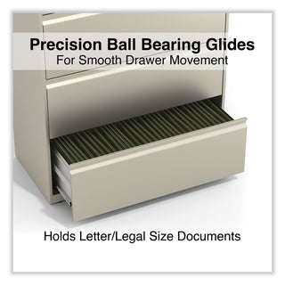 Alera® Lateral File, 4 Legal/Letter-Size File Drawers, Putty, 36" x 18" x 52.5" (ALEHLF3654PY)